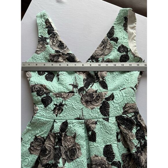 Topshop Women's 6 Retro Formal Jacquard Floral Bow Mini Dress Party Homecoming - Picture 8 of 13